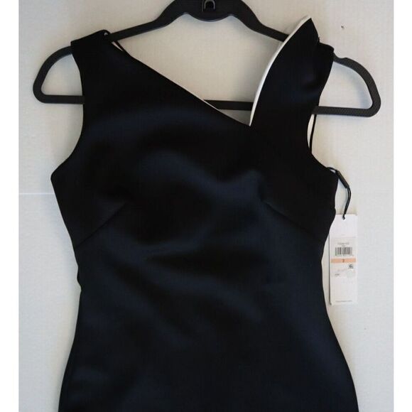 Calvin Klein CD2M153F Women's Sz 2 Black Asymmetrical Sheath Dress - Picture 4 of 16